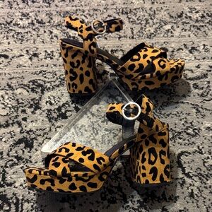 H&M Animal Print Platform Heels